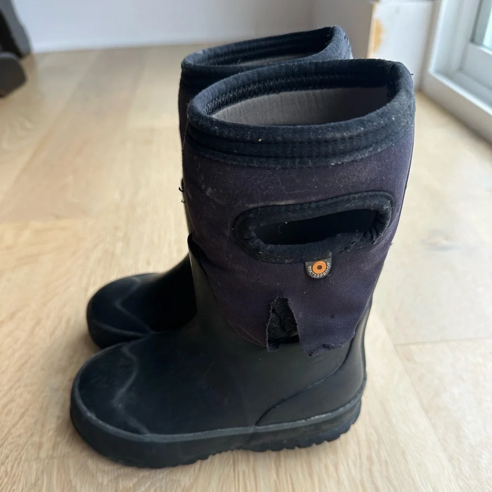Bogs Black Kids Waterproof Boots